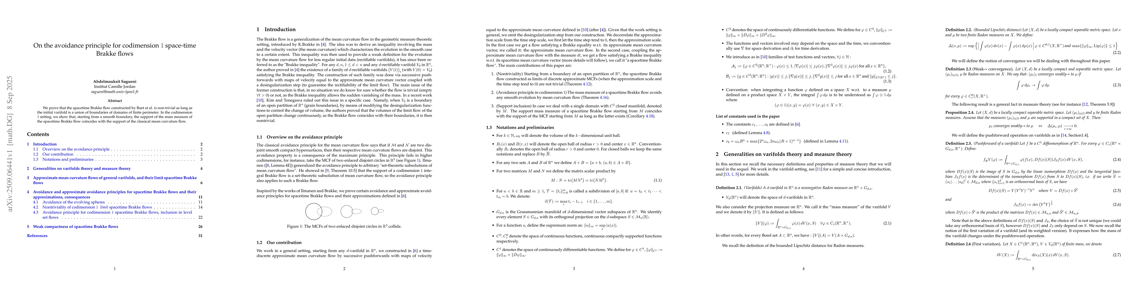 Thumbnail for On the avoidance principle for codimension 1 space-time Brakke flows