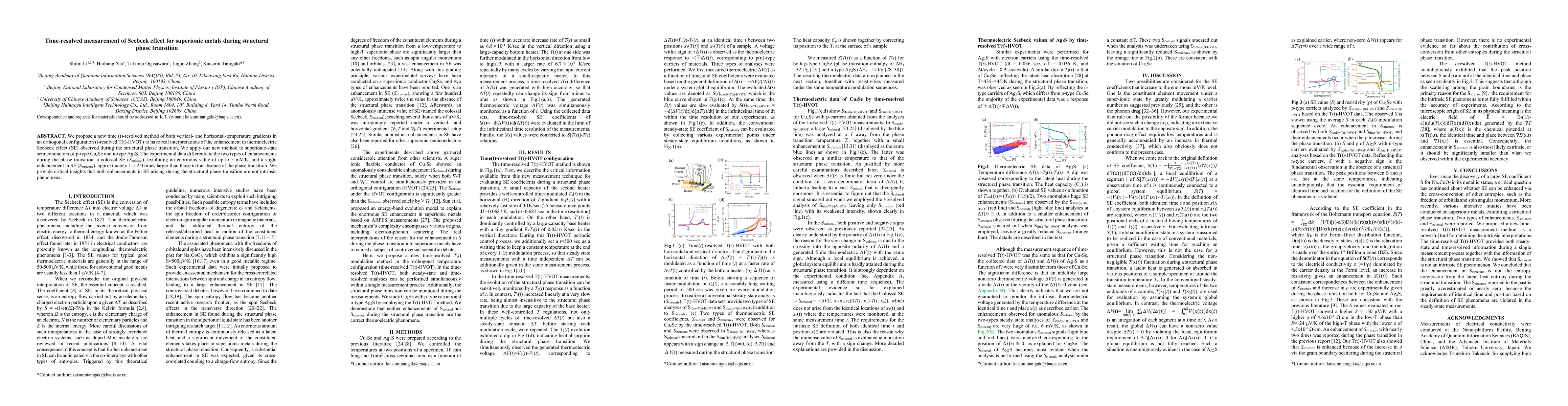 Thumbnail for Time-resolved measurement of Seebeck effect for superionic metals during
  structural phase transition