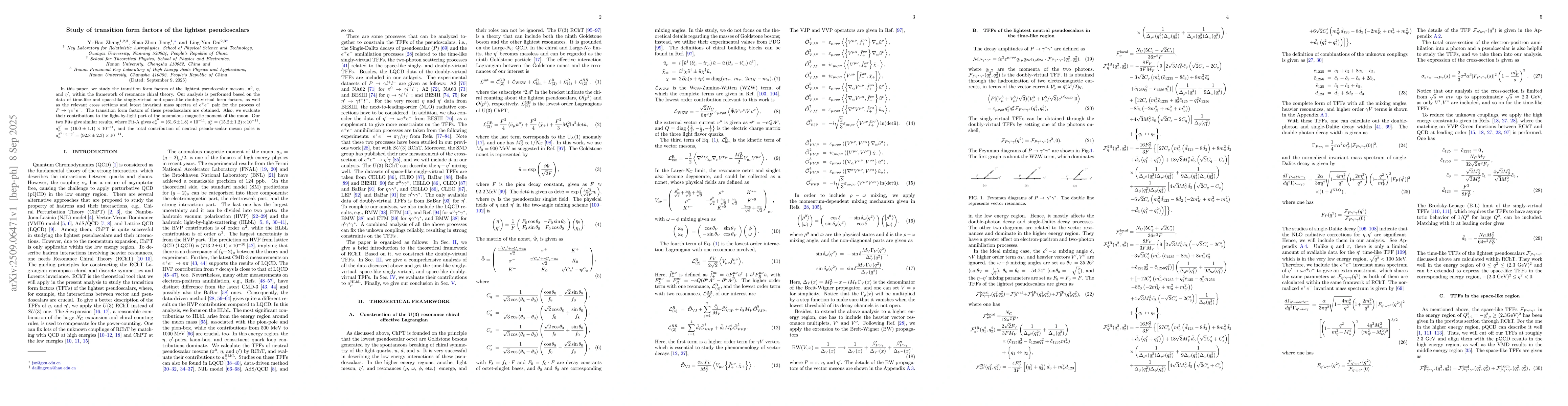 Thumbnail for Study of transition form factors of the lightest pseudoscalars