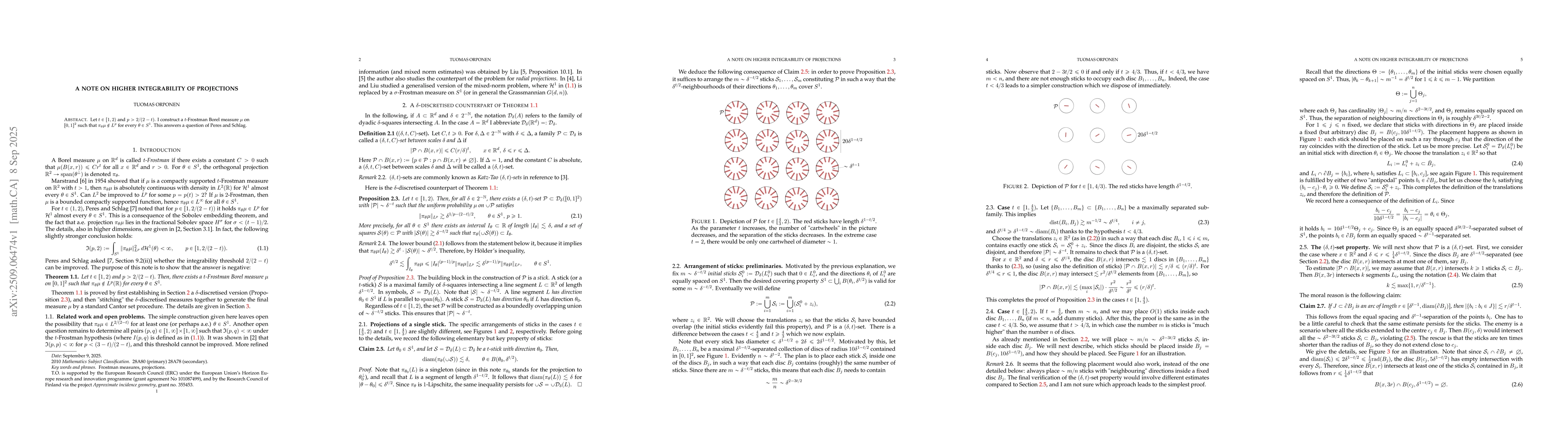 Thumbnail for A note on higher integrability of projections