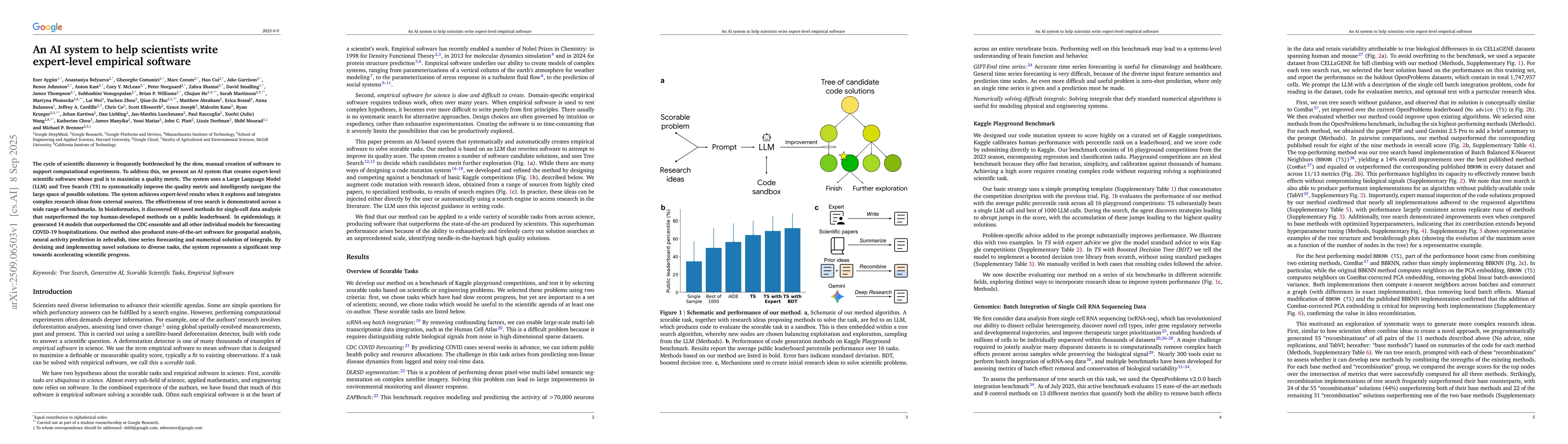 Thumbnail for An AI system to help scientists write expert-level empirical software