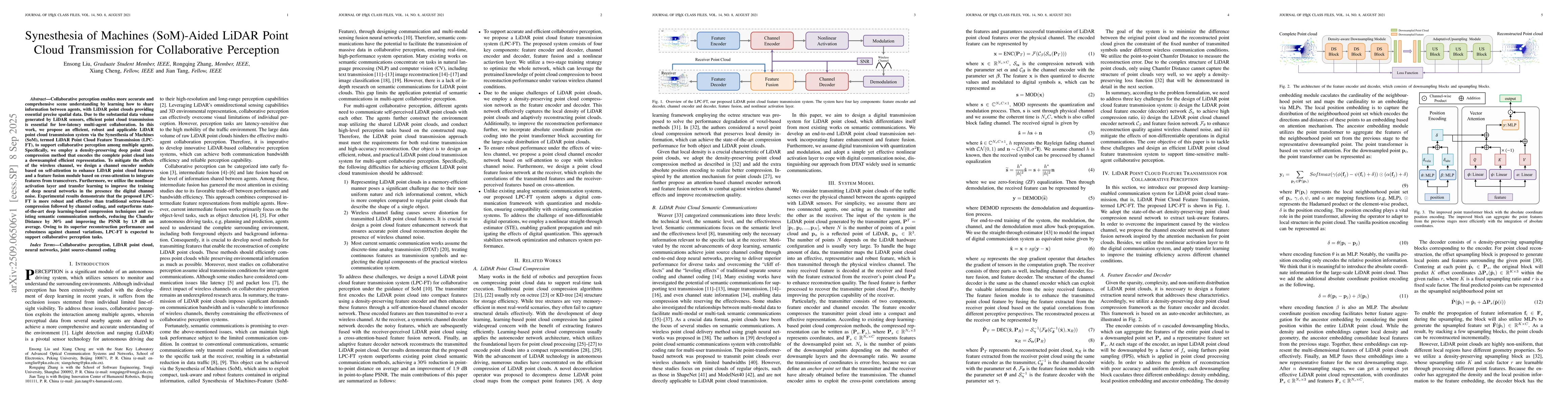 Thumbnail for Synesthesia of Machines (SoM)-Aided LiDAR Point Cloud Transmission for
  Collaborative Perception