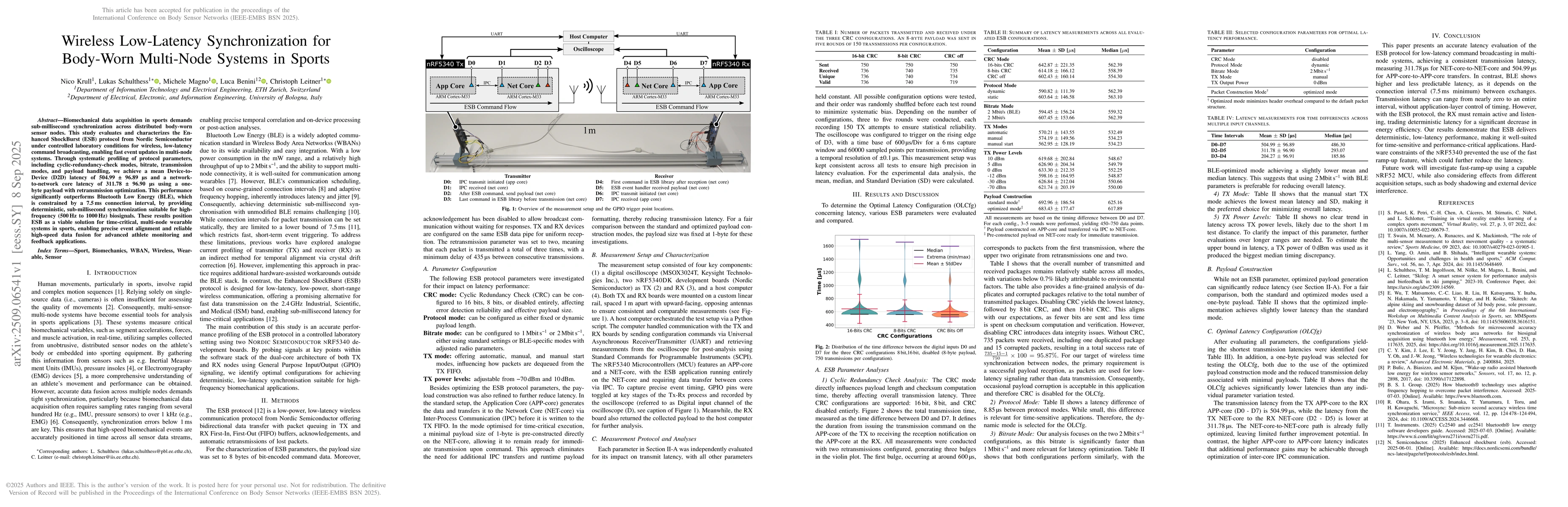 Thumbnail for Wireless Low-Latency Synchronization for Body-Worn Multi-Node Systems in
  Sports