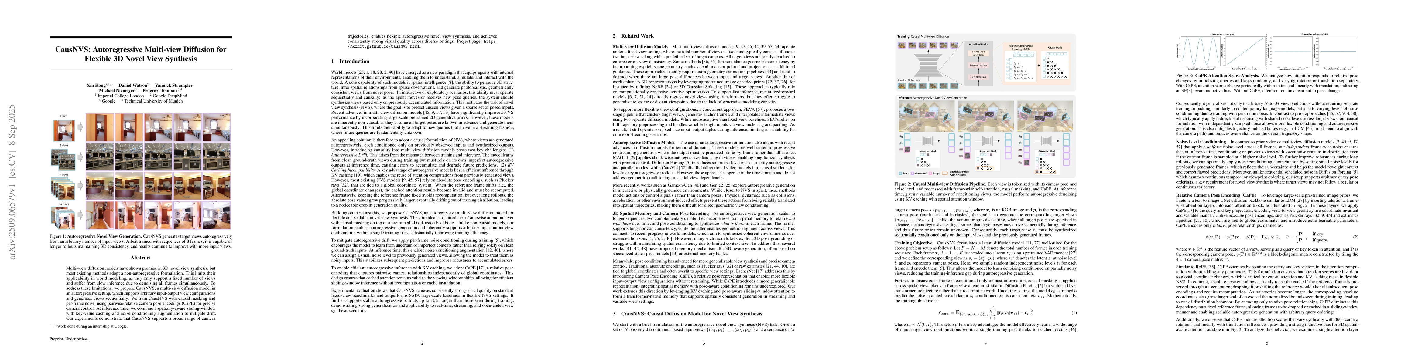 Thumbnail for CausNVS: Autoregressive Multi-view Diffusion for Flexible 3D Novel View
  Synthesis