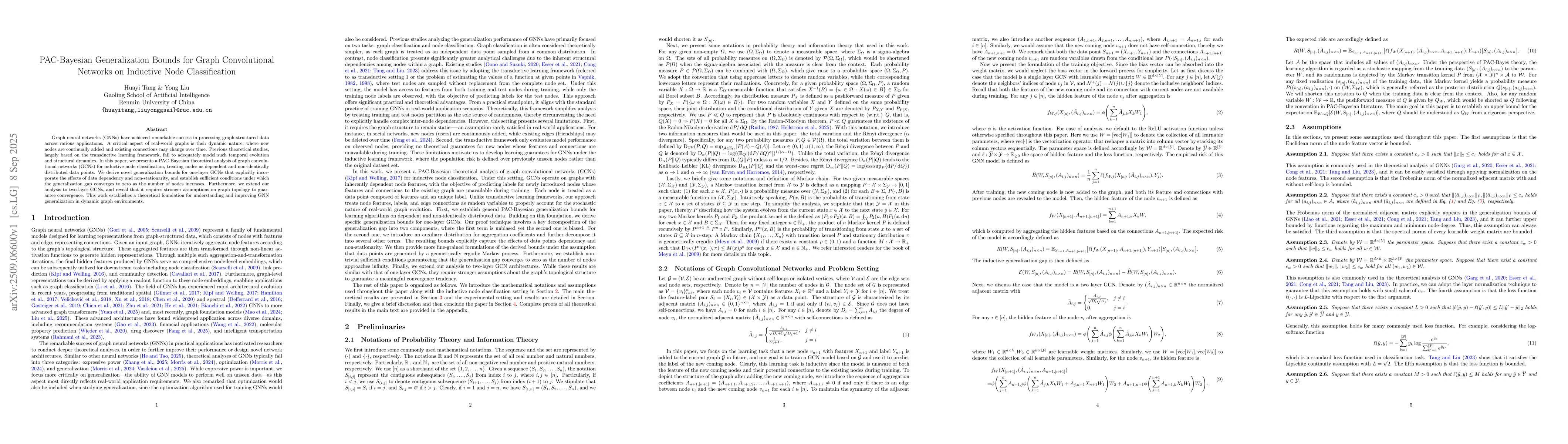 Thumbnail for PAC-Bayesian Generalization Bounds for Graph Convolutional Networks on
  Inductive Node Classification