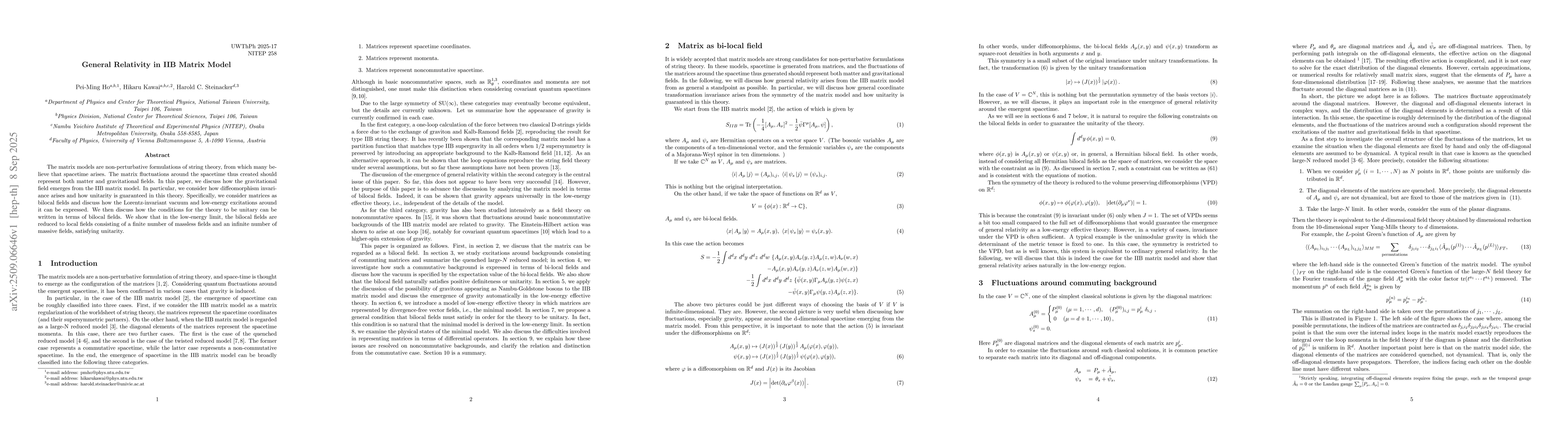 Thumbnail for General Relativity in IIB Matrix Model