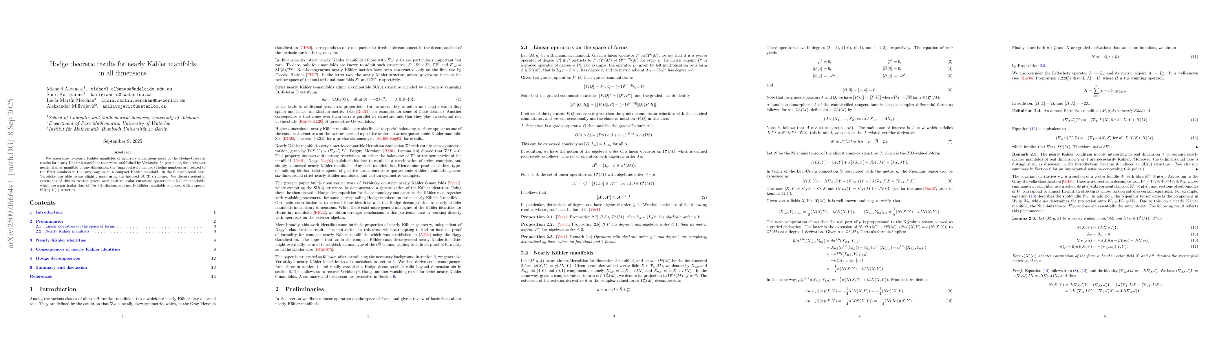 Thumbnail for Hodge theoretic results for nearly Kähler manifolds in all dimensions