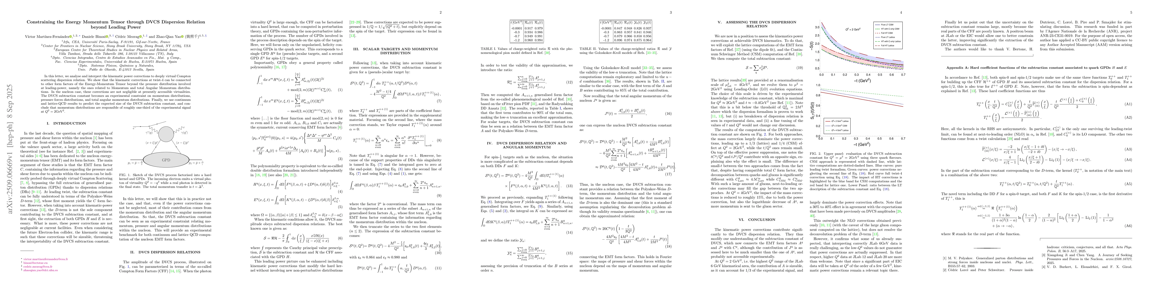 Thumbnail for Constraining the Energy Momentum Tensor through DVCS Dispersion Relation
  beyond Leading Power