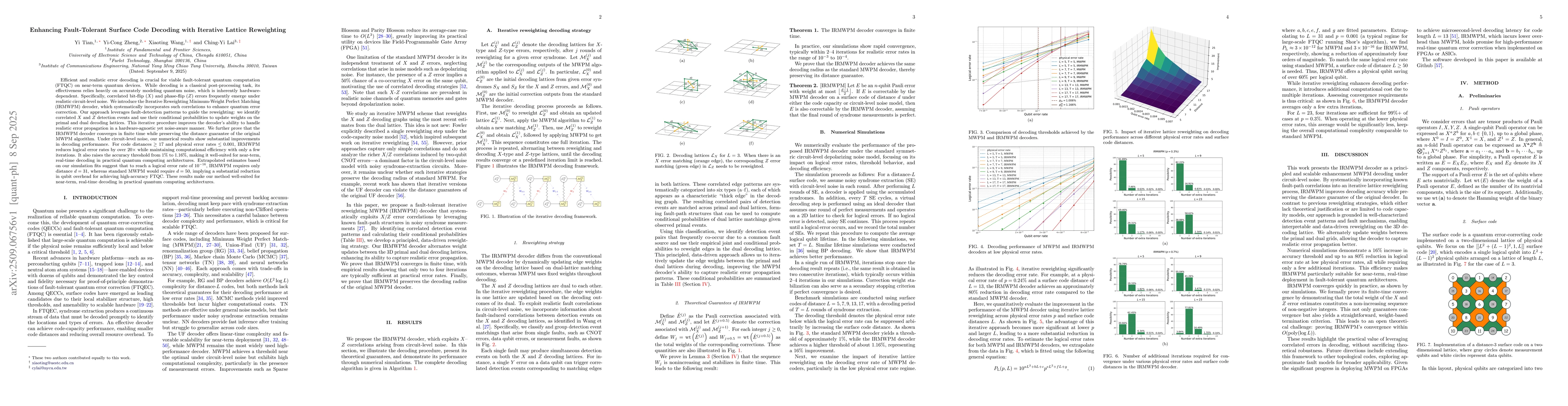 Thumbnail for Enhancing Fault-Tolerant Surface Code Decoding with Iterative Lattice
  Reweighting