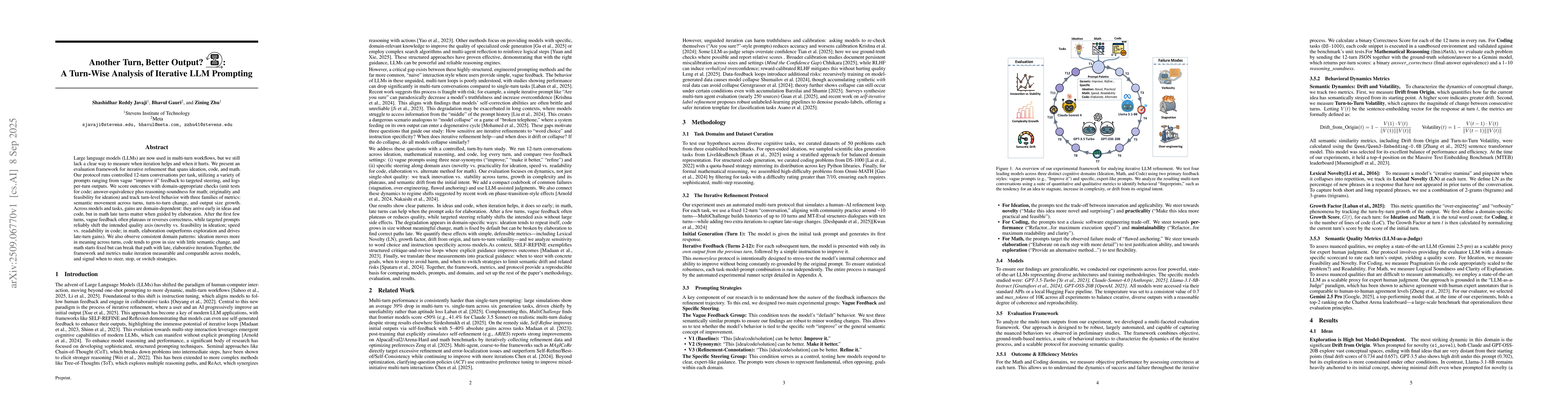 Thumbnail for Another Turn, Better Output? A Turn-Wise Analysis of Iterative LLM
  Prompting