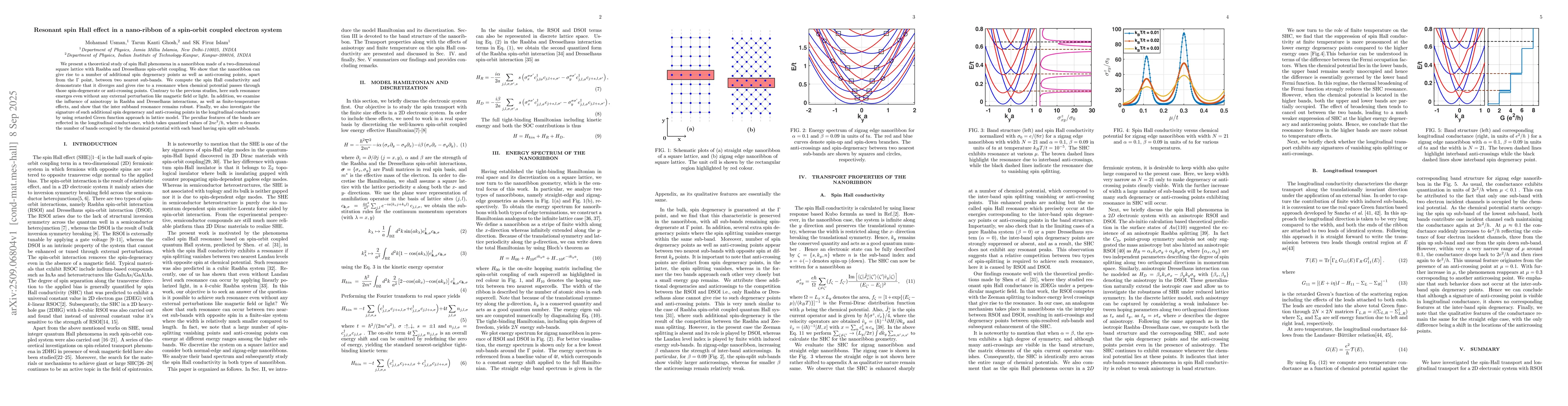 Thumbnail for Resonant spin Hall effect in a nanoribbon of a spin-orbit coupled
  electronic system
