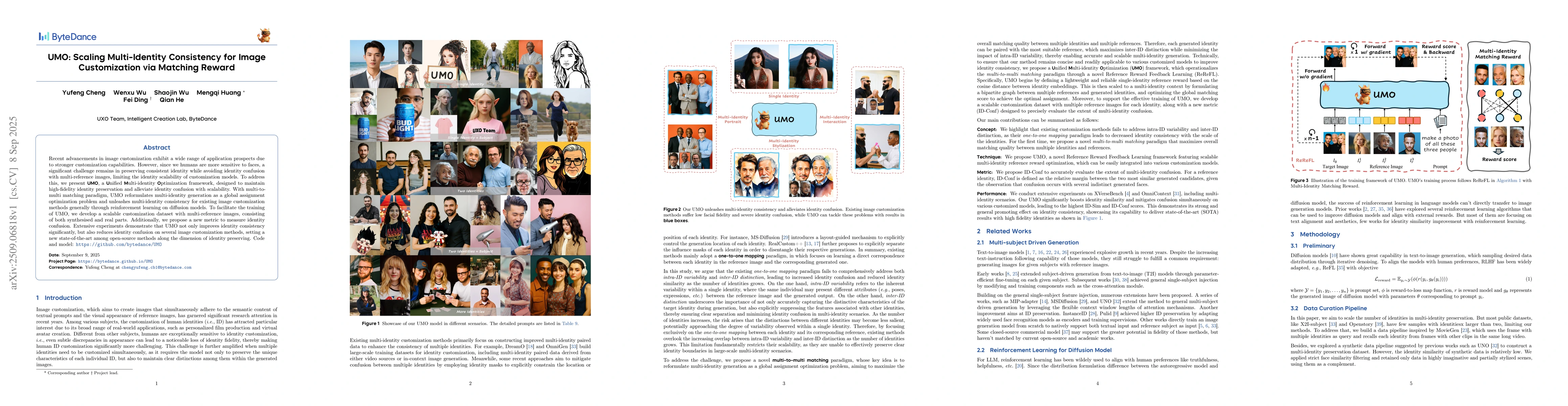 Thumbnail for UMO: Scaling Multi-Identity Consistency for Image Customization via
  Matching Reward