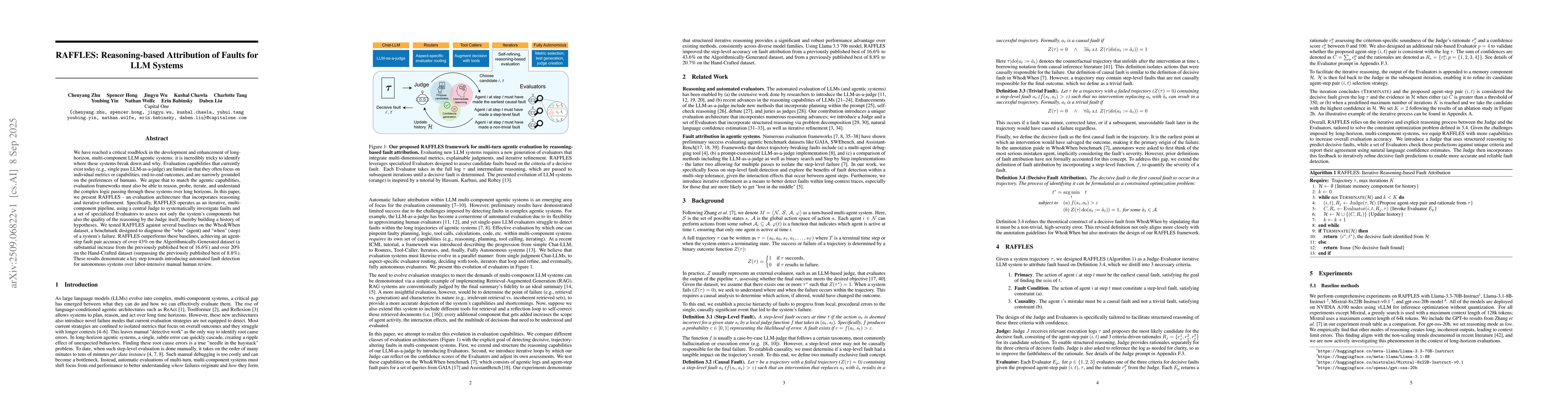 Thumbnail for RAFFLES: Reasoning-based Attribution of Faults for LLM Systems