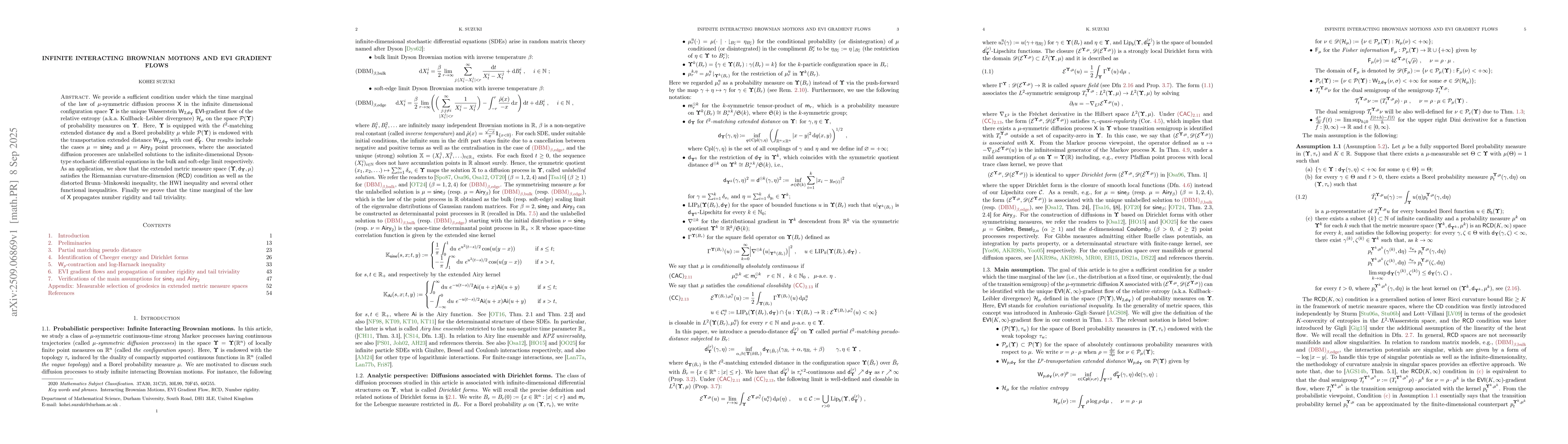 Thumbnail for Infinite Interacting Brownian Motions and EVI Gradient Flows