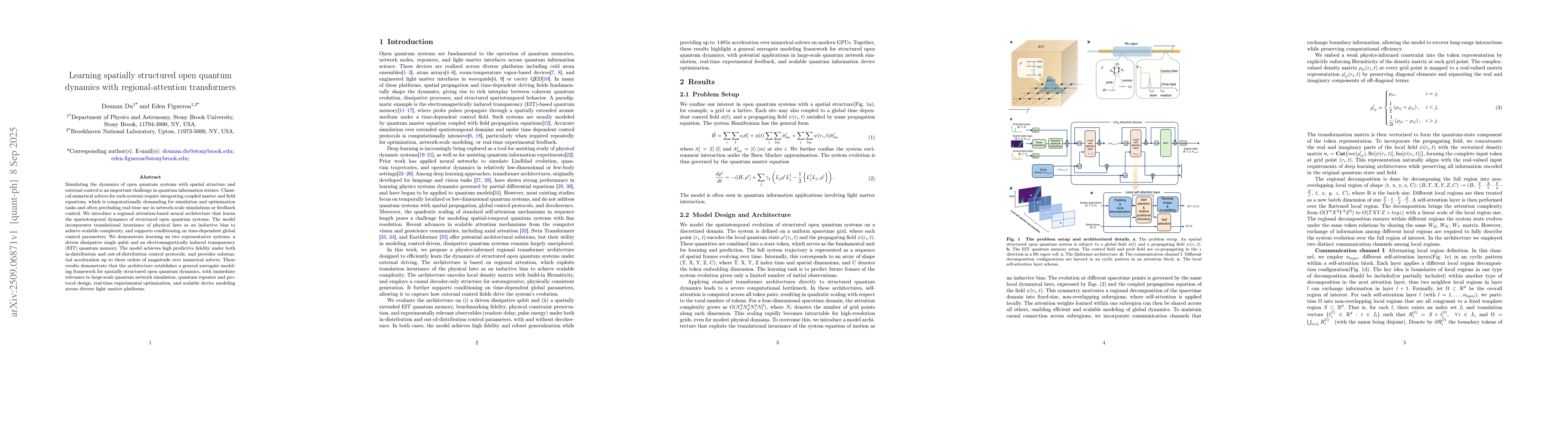 Thumbnail for Learning spatially structured open quantum dynamics with
  regional-attention transformers
