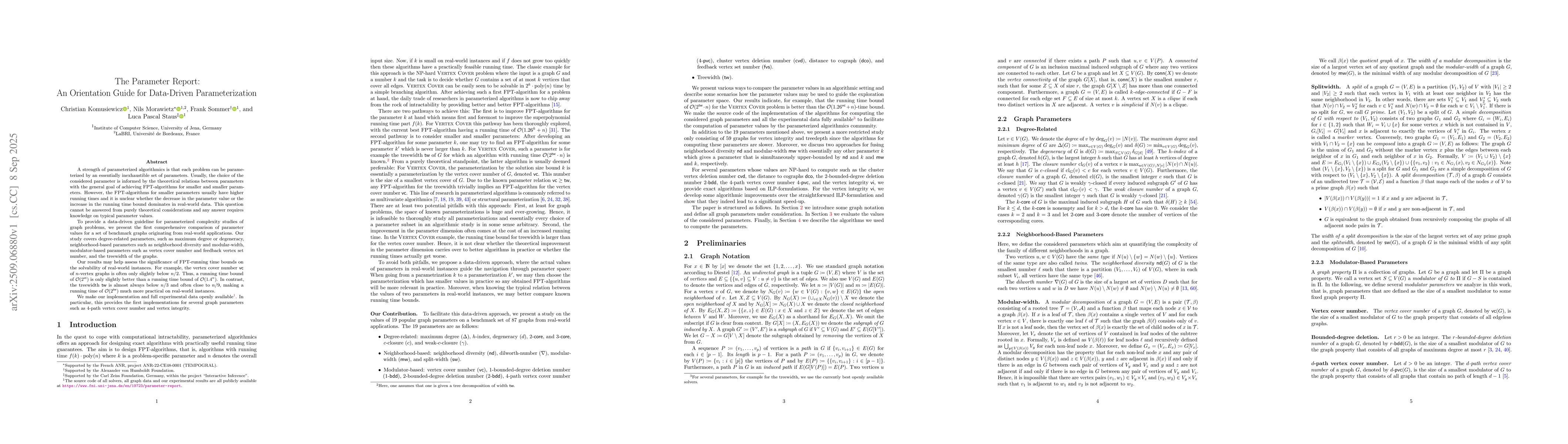Thumbnail for The Parameter Report: An Orientation Guide for Data-Driven
  Parameterization