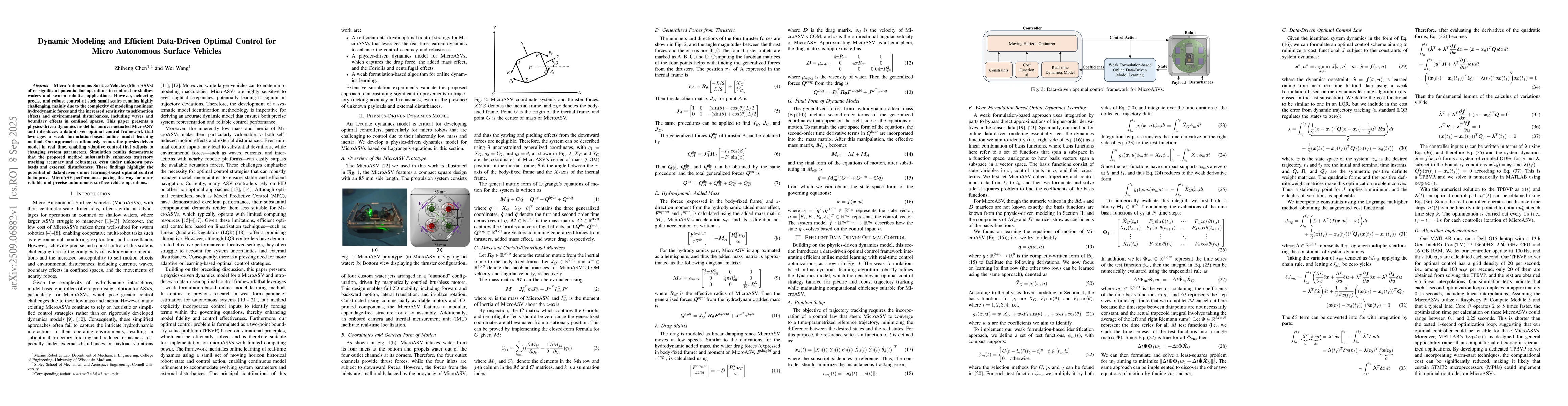Thumbnail for Dynamic Modeling and Efficient Data-Driven Optimal Control for Micro
  Autonomous Surface Vehicles