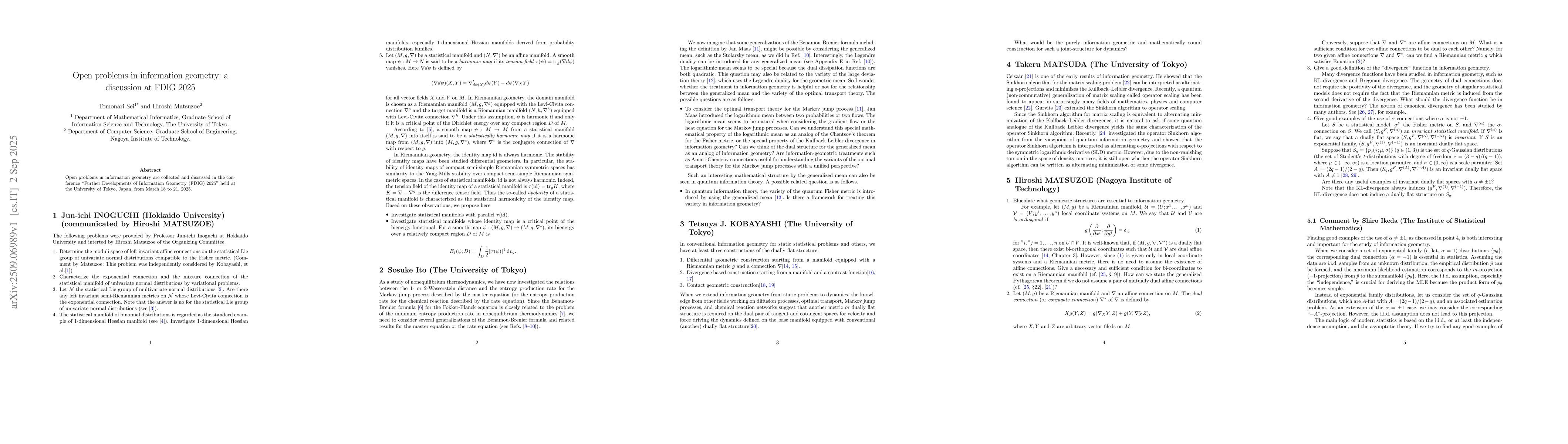 Thumbnail for Open problems in information geometry: a discussion at FDIG 2025