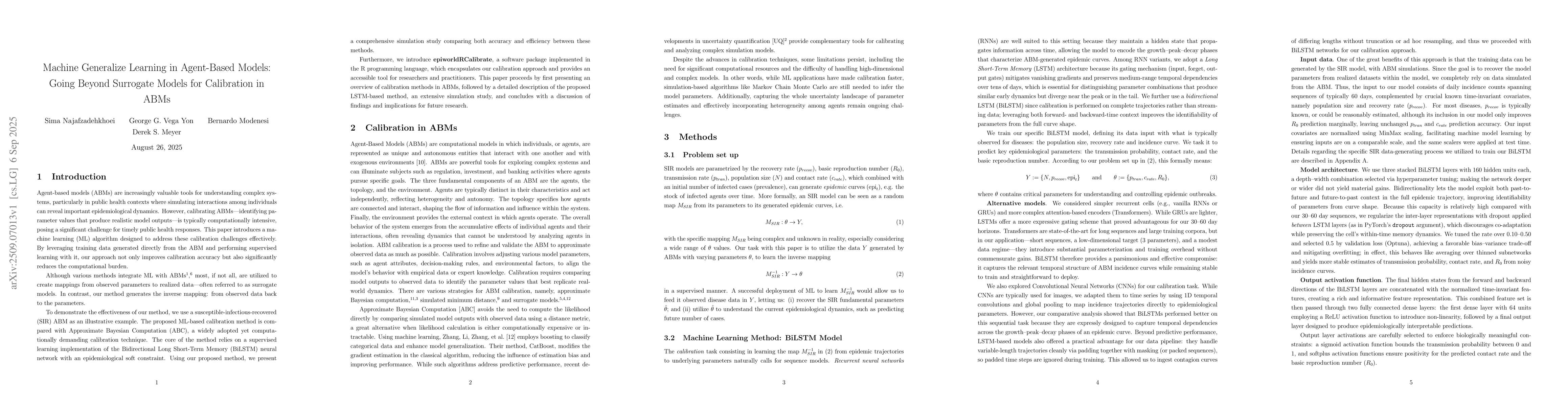 Thumbnail for Machine Generalize Learning in Agent-Based Models: Going Beyond
  Surrogate Models for Calibration in ABMs