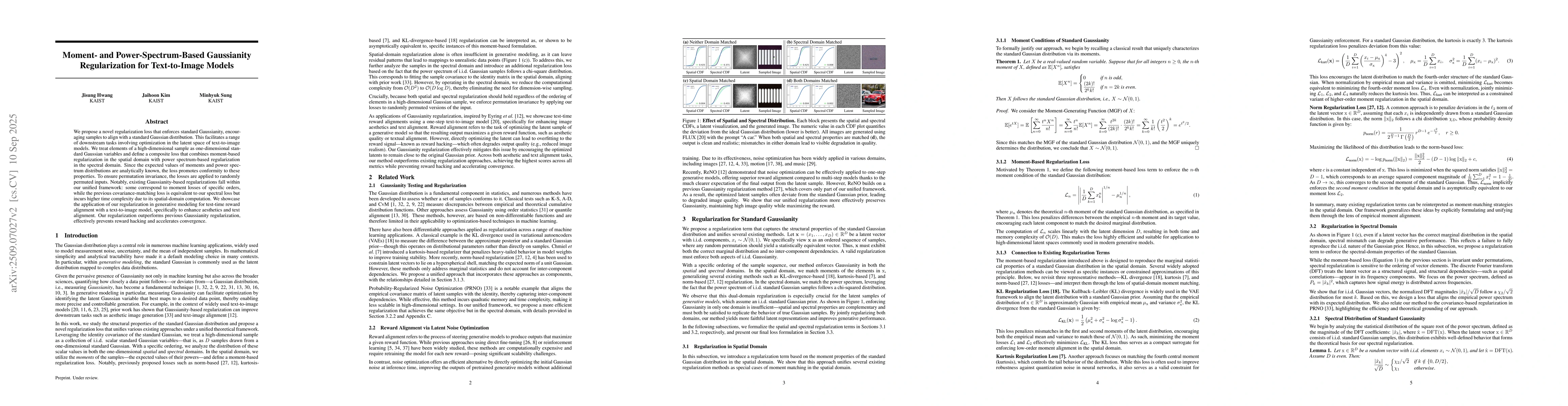 Thumbnail for Moment- and Power-Spectrum-Based Gaussianity Regularization for
  Text-to-Image Models