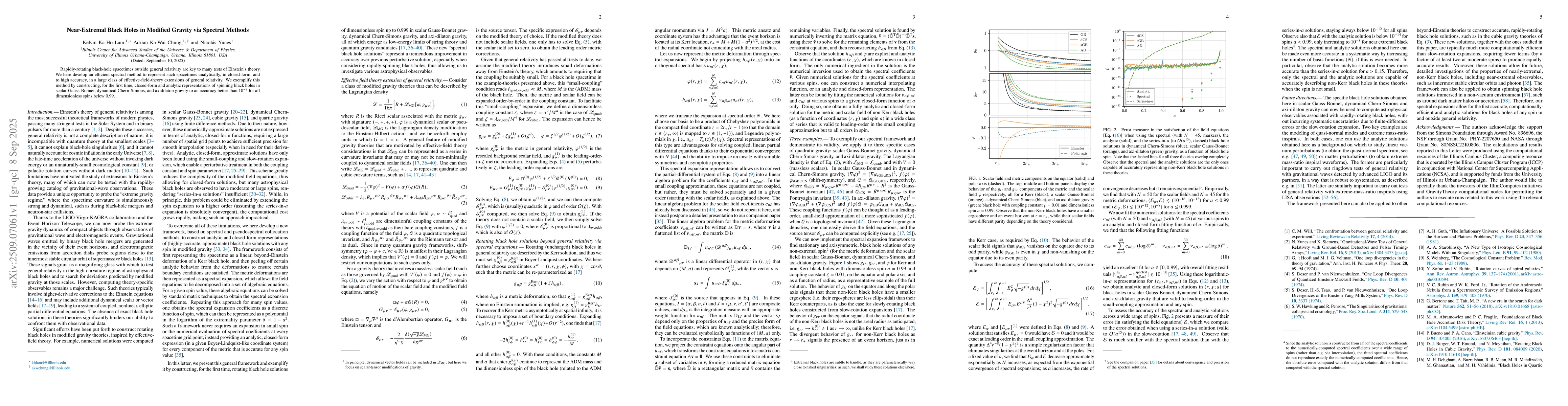 Thumbnail for Near-Extremal Black Holes in Modified Gravity via Spectral Methods