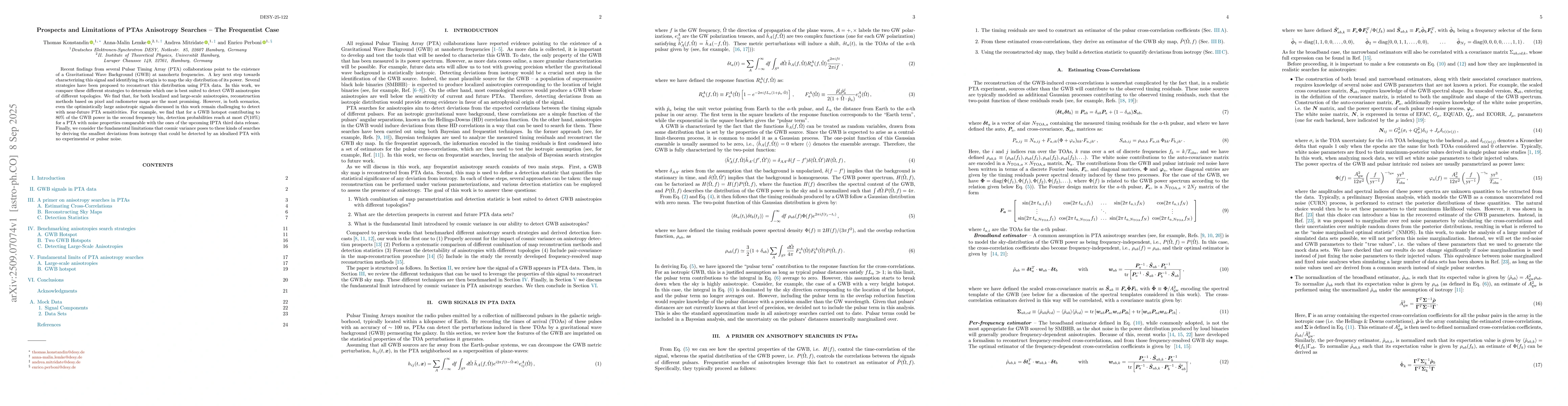 Thumbnail for Prospects and Limitations of PTAs Anisotropy Searches -- The Frequentist
  Case