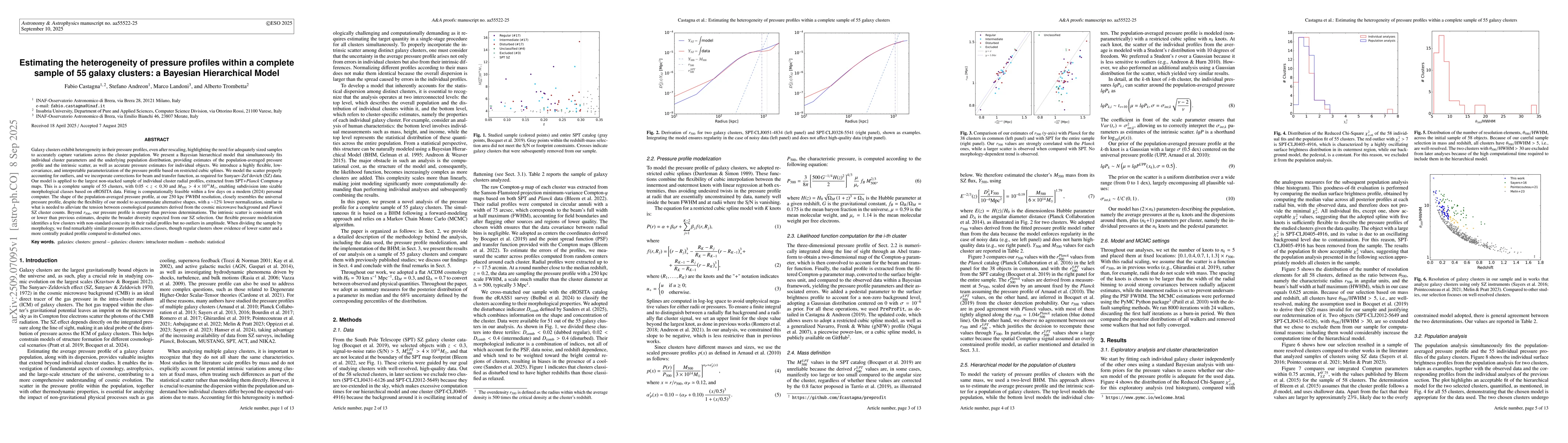 Thumbnail for Estimating the heterogeneity of pressure profiles within a complete
  sample of 55 galaxy clusters: a Bayesian Hierarchical Model