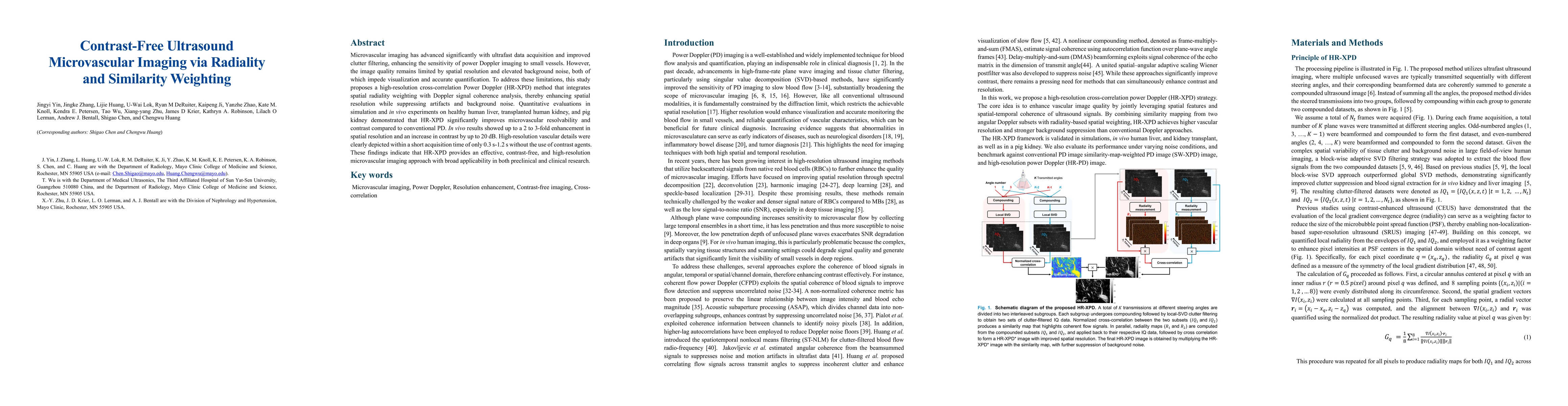 Thumbnail for Contrast-Free Ultrasound Microvascular Imaging via Radiality and
  Similarity Weighting