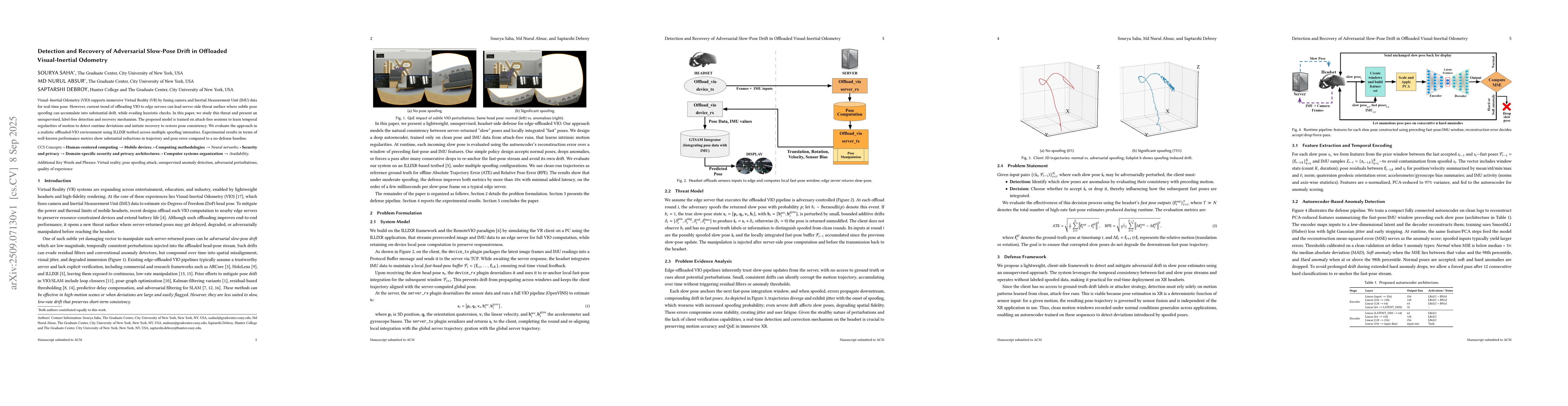 Thumbnail for Detection and Recovery of Adversarial Slow-Pose Drift in Offloaded
  Visual-Inertial Odometry