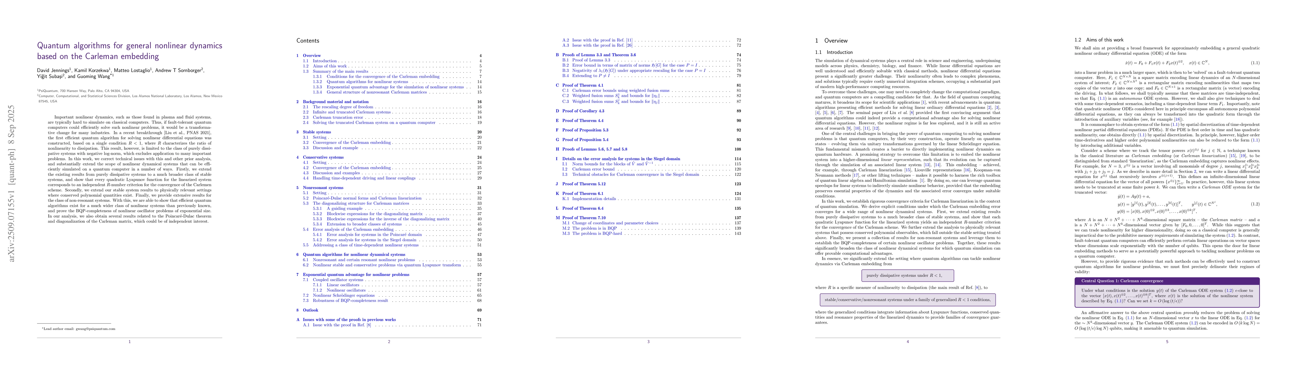 Thumbnail for Quantum algorithms for general nonlinear dynamics based on the Carleman
  embedding
