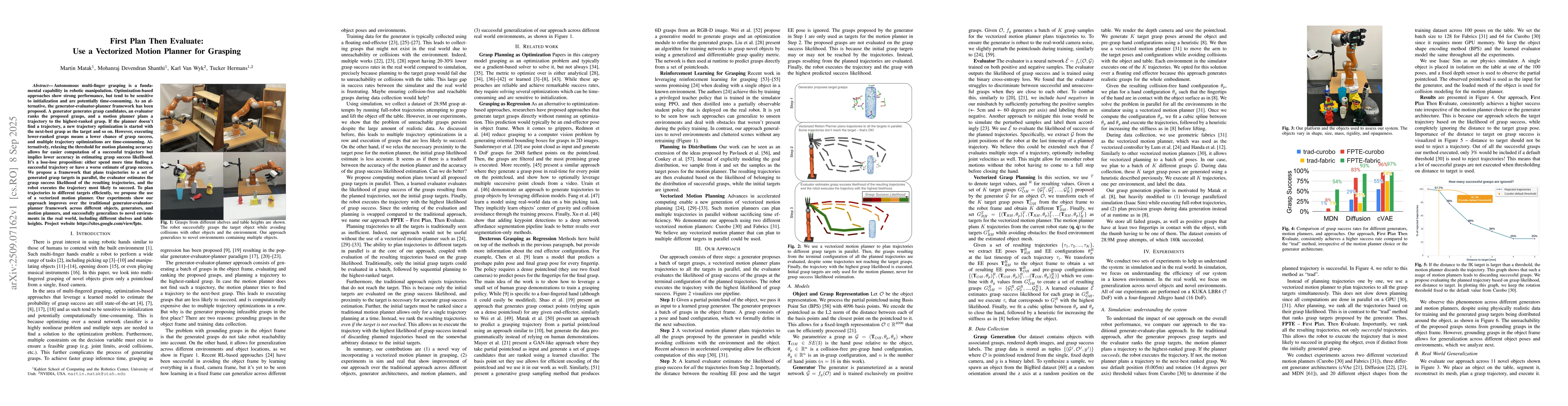 Thumbnail for First Plan Then Evaluate: Use a Vectorized Motion Planner for Grasping