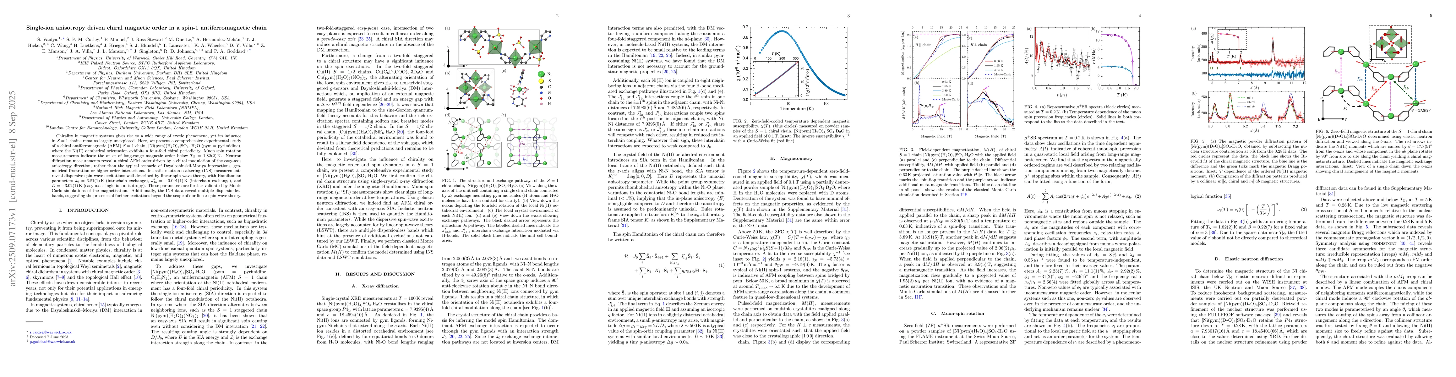 Thumbnail for Single-ion anisotropy driven chiral magnetic order in a spin-1
  antiferromagnetic chain