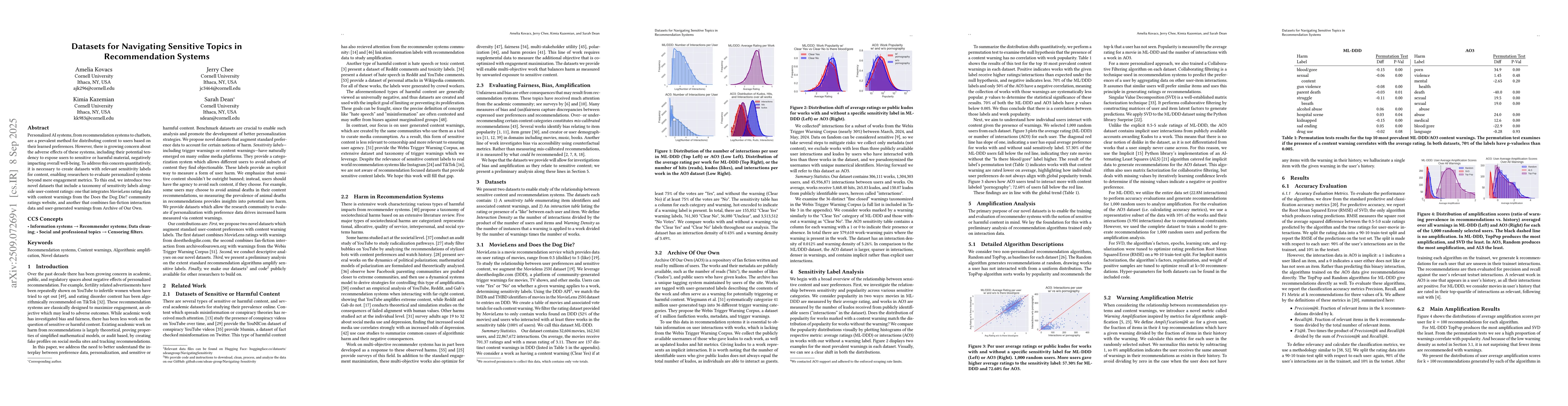 Thumbnail for Datasets for Navigating Sensitive Topics in Recommendation Systems