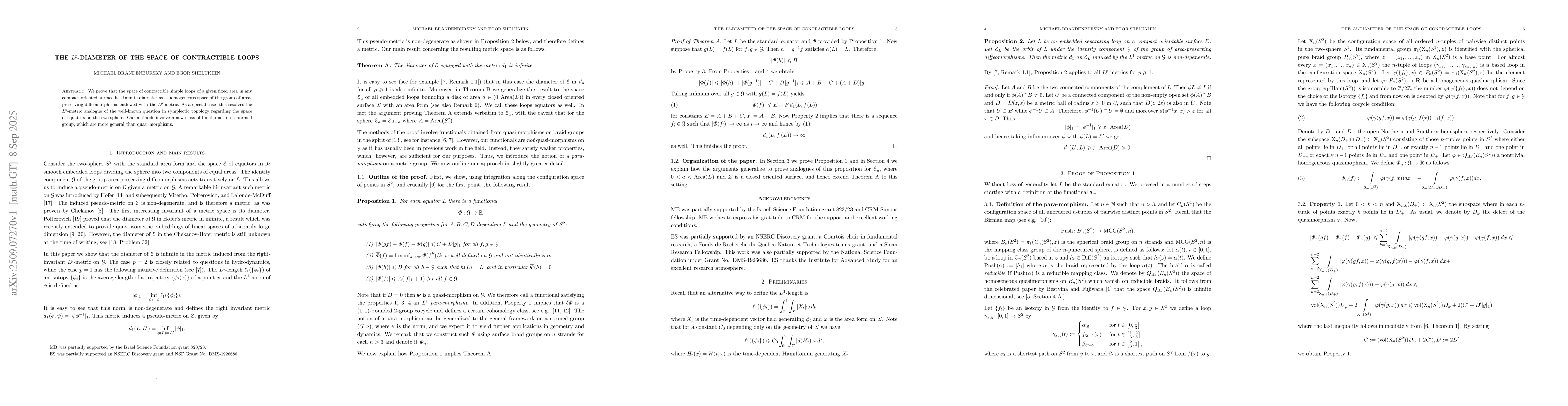 Thumbnail for The $L^p$-diameter of the space of contractible loops