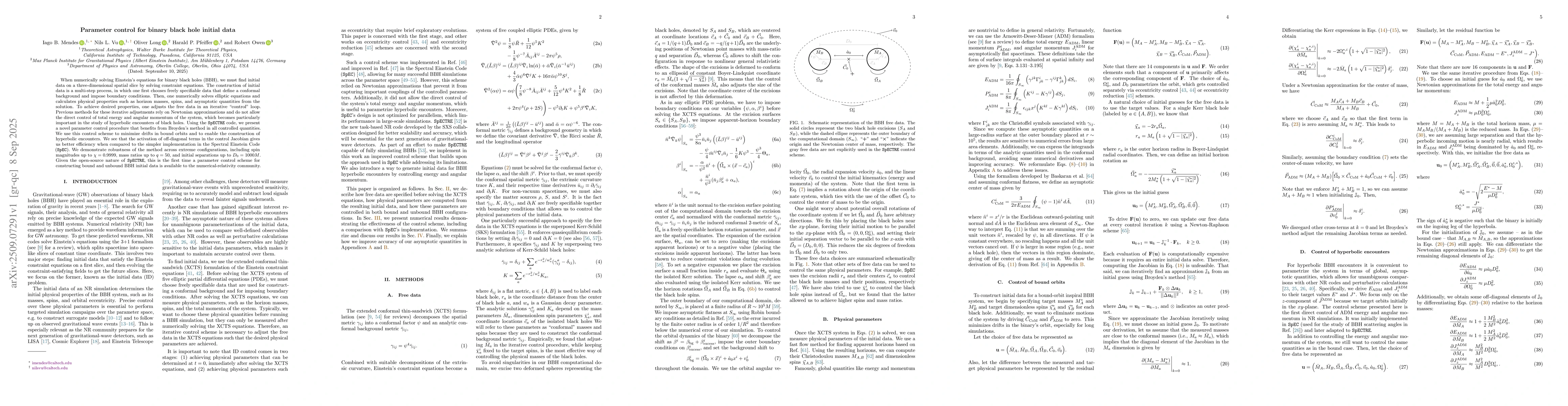 Thumbnail for Parameter control for binary black hole initial data