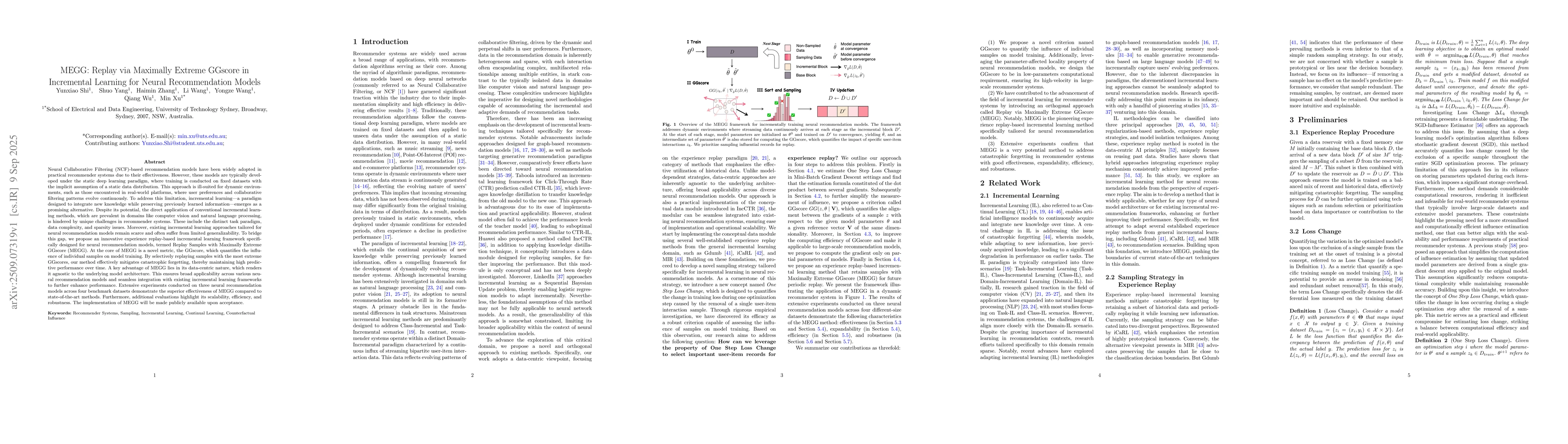 Thumbnail for MEGG: Replay via Maximally Extreme GGscore in Incremental Learning for
  Neural Recommendation Models