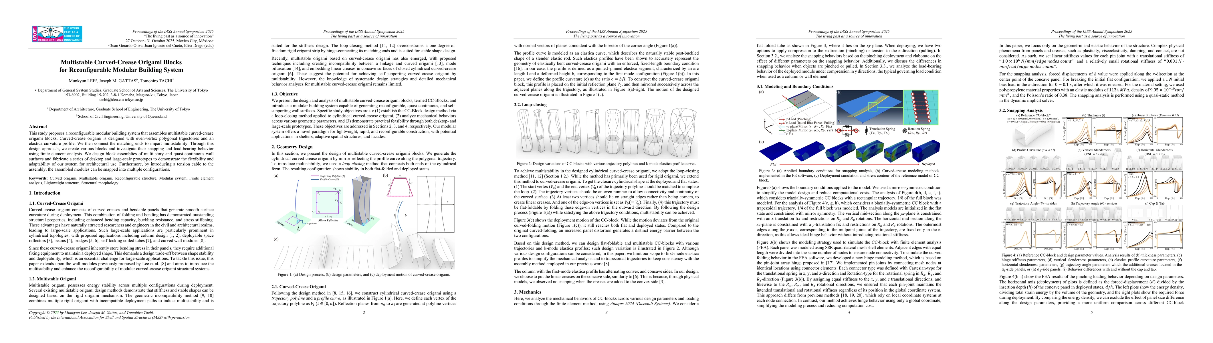 Thumbnail for Multistable Curved-Crease Origami Blocks for Reconfigurable Modular
  Building System