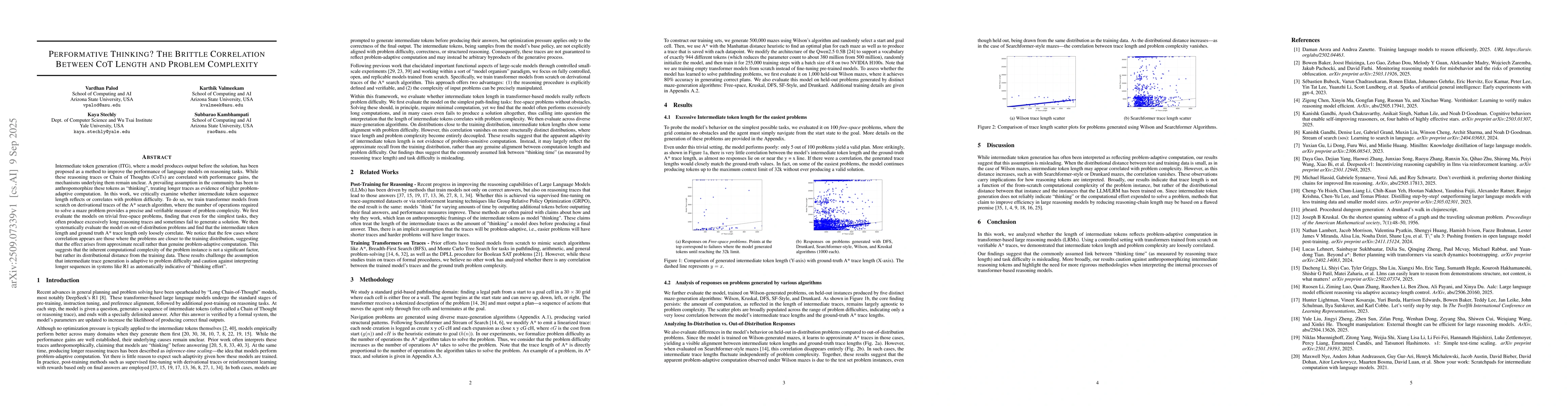 Thumbnail for Performative Thinking? The Brittle Correlation Between CoT Length and
  Problem Complexity