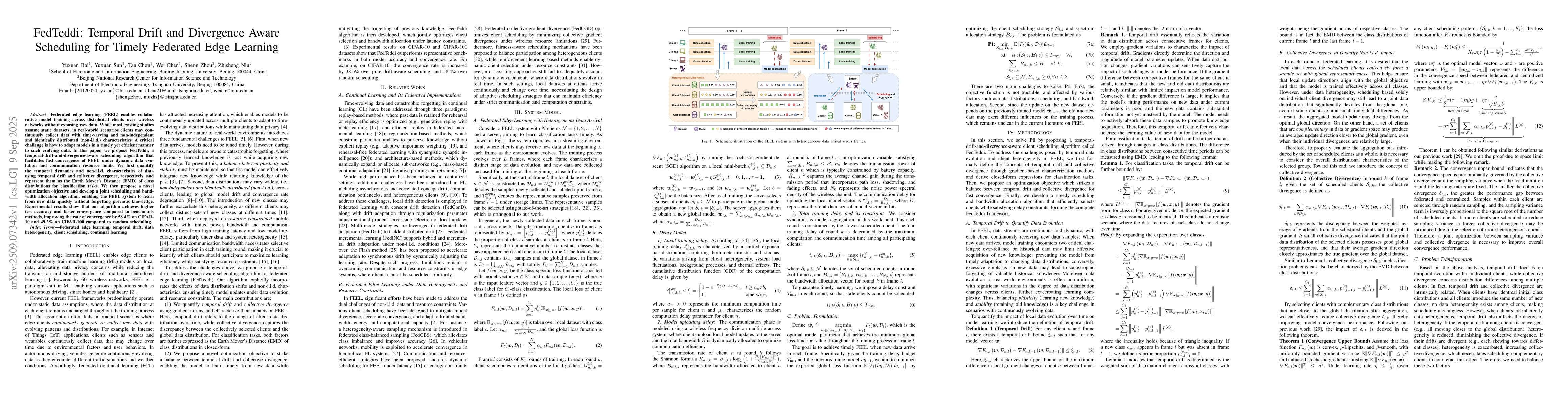 Thumbnail for FedTeddi: Temporal Drift and Divergence Aware Scheduling for Timely
  Federated Edge Learning