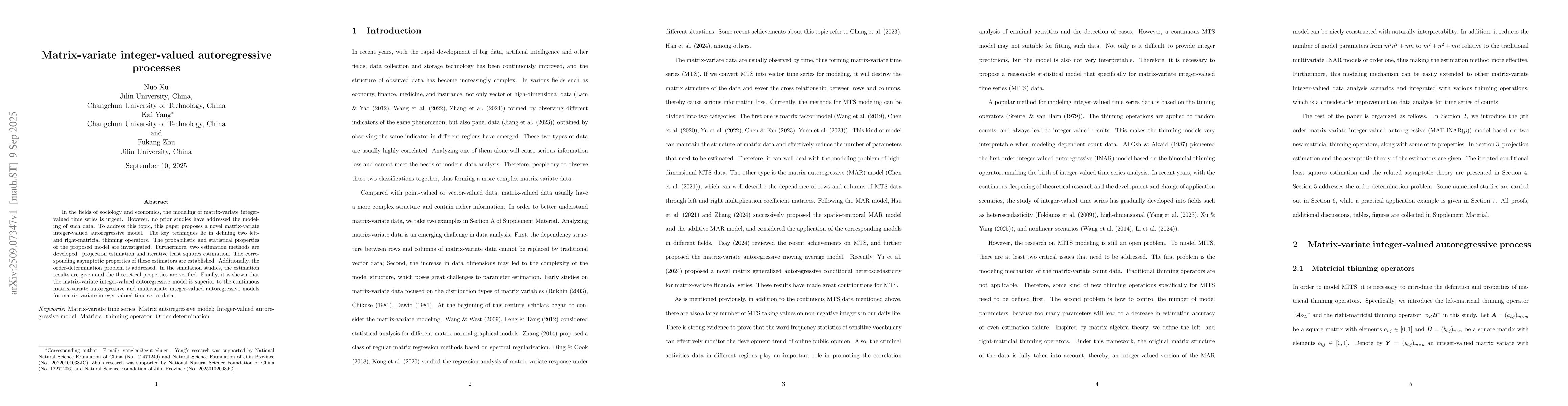Thumbnail for Matrix-variate integer-valued autoregressive processes