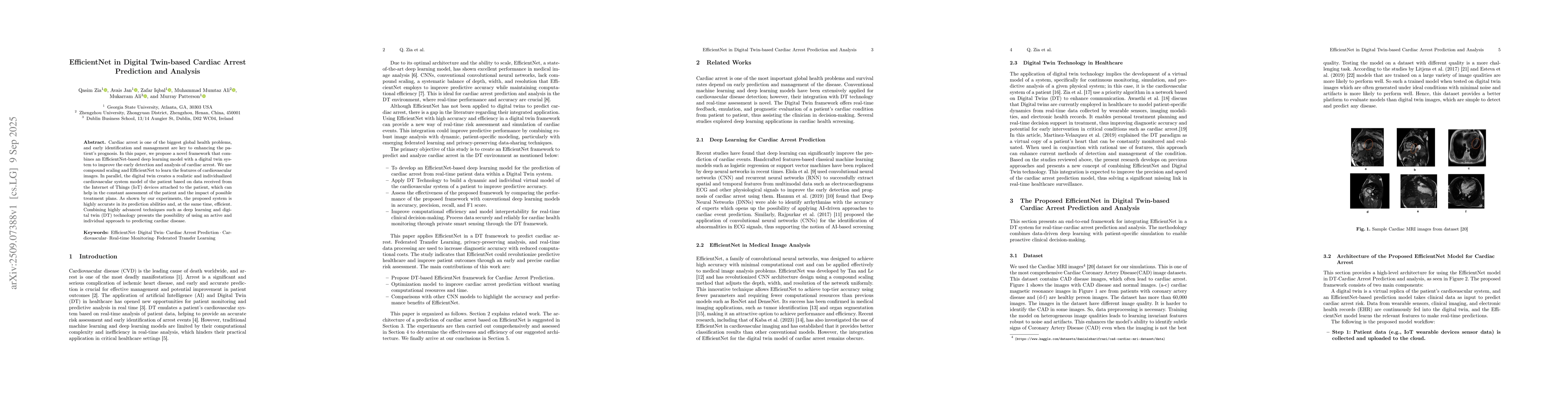 Thumbnail for EfficientNet in Digital Twin-based Cardiac Arrest Prediction and
  Analysis