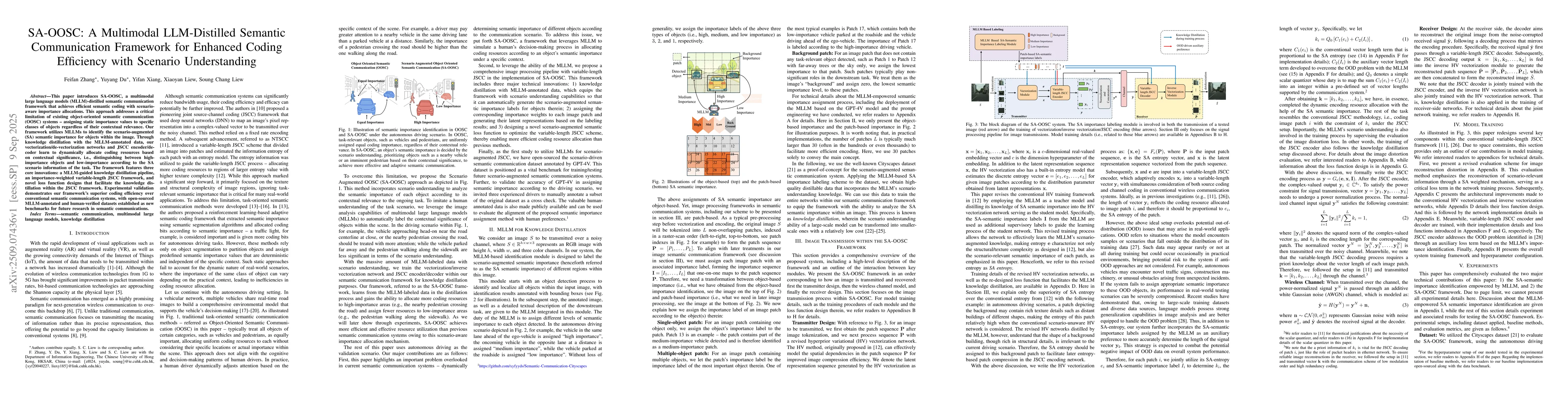 Thumbnail for SA-OOSC: A Multimodal LLM-Distilled Semantic Communication Framework for
  Enhanced Coding Efficiency with Scenario Understanding