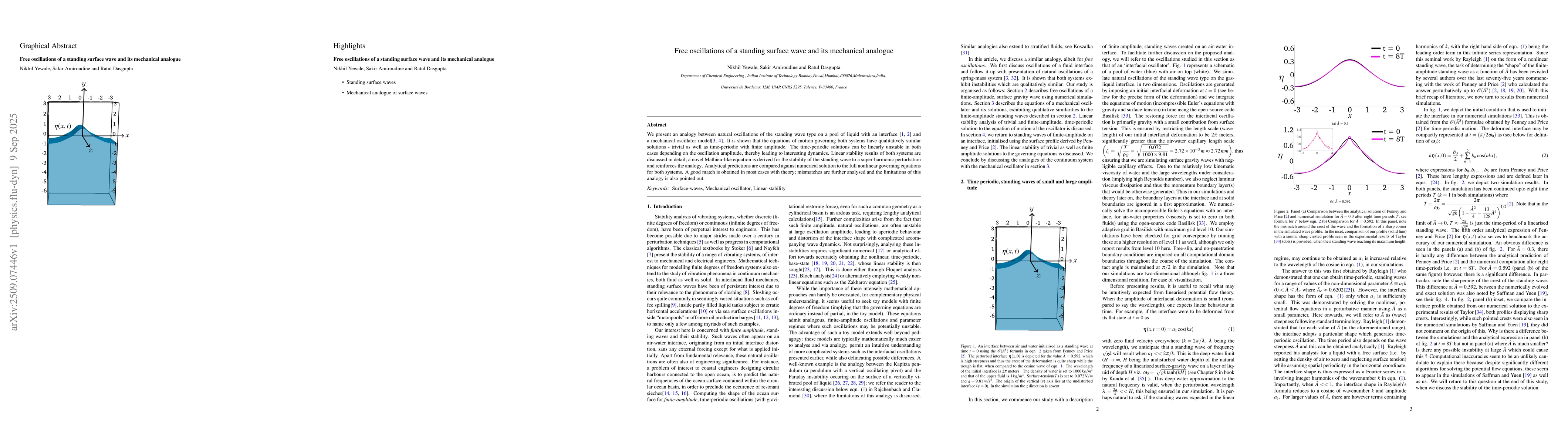 Thumbnail for Free oscillations of a standing surface wave and its mechanical analogue