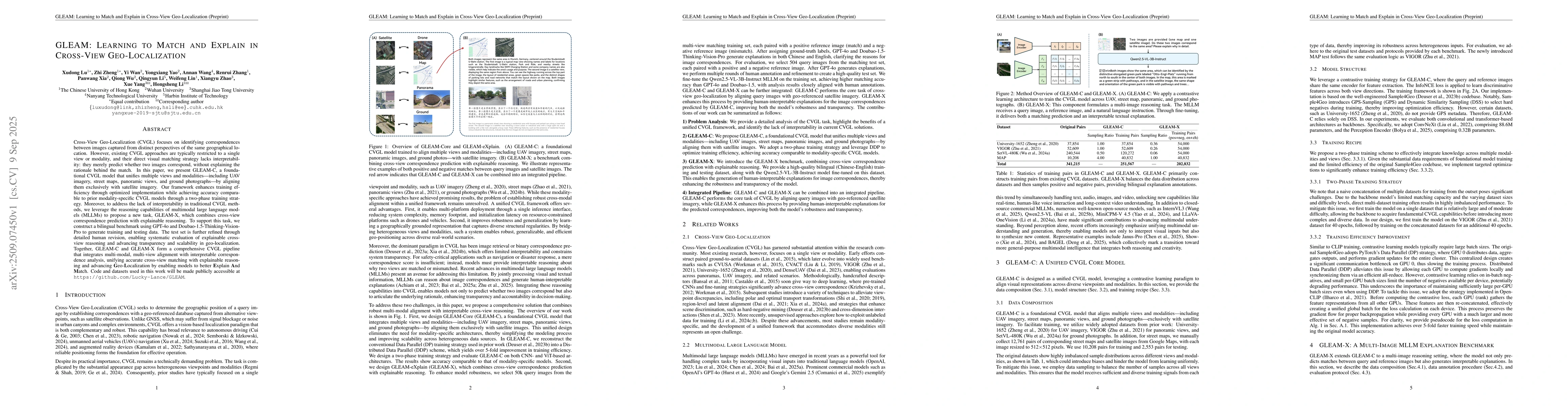 Thumbnail for GLEAM: Learning to Match and Explain in Cross-View Geo-Localization