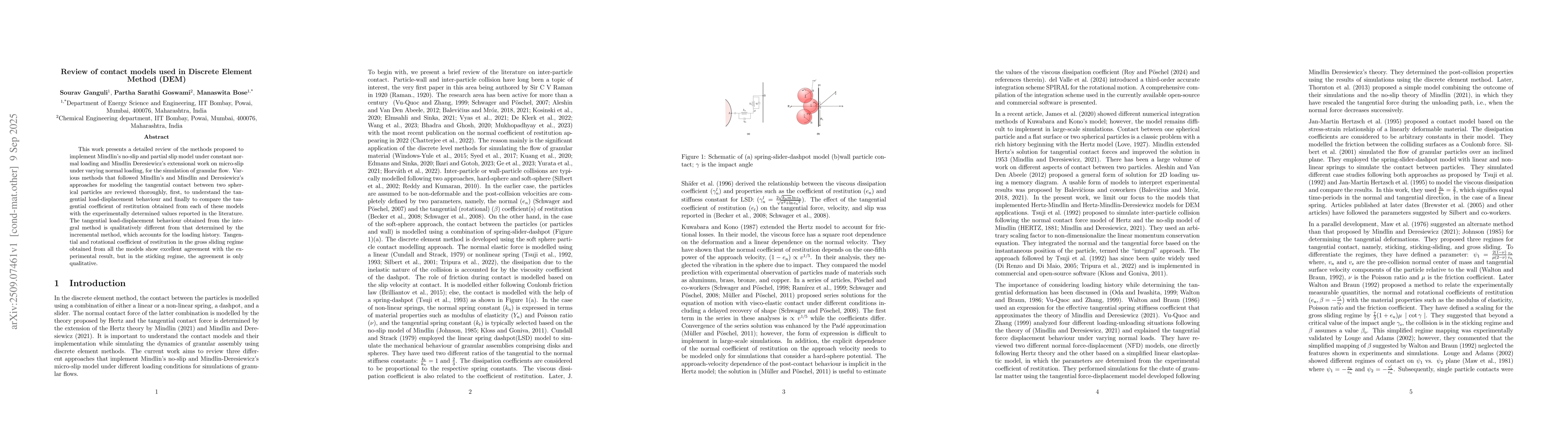 Thumbnail for Review of contact models used in Discrete Element Method (DEM)