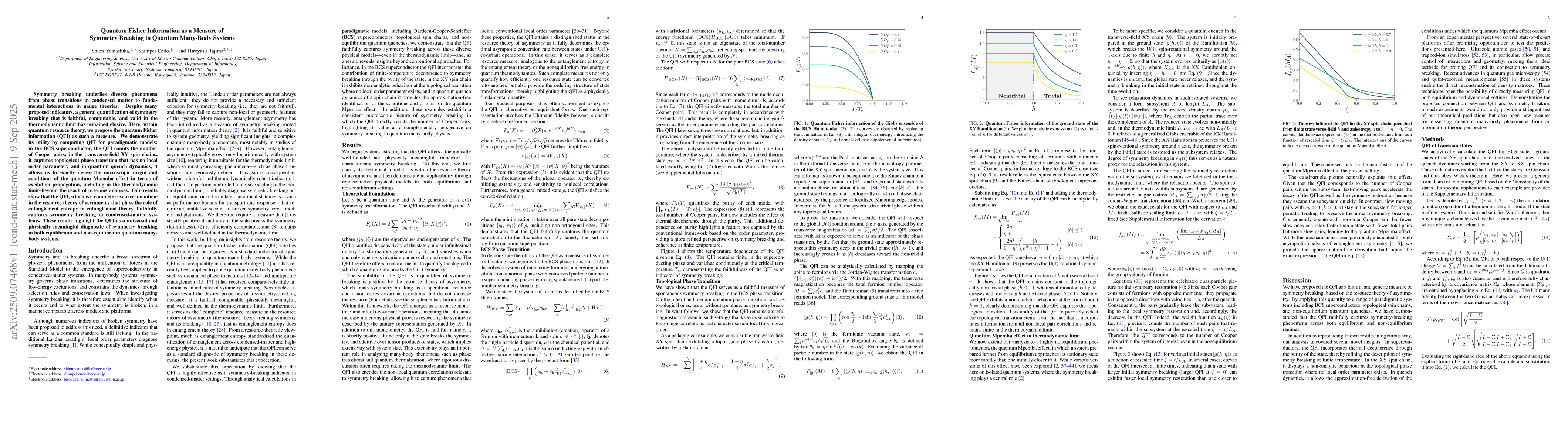 Thumbnail for Quantum Fisher Information as a Measure of Symmetry Breaking in Quantum
  Many-Body Systems