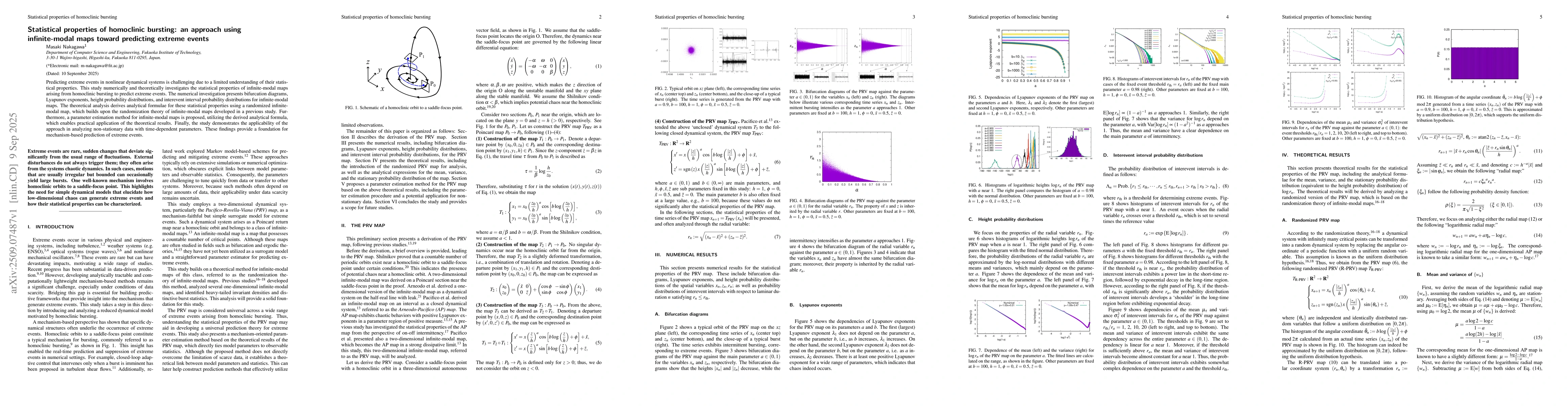 Thumbnail for Statistical properties of homoclinic bursting: an approach using
  infinite-modal maps toward predicting extreme events