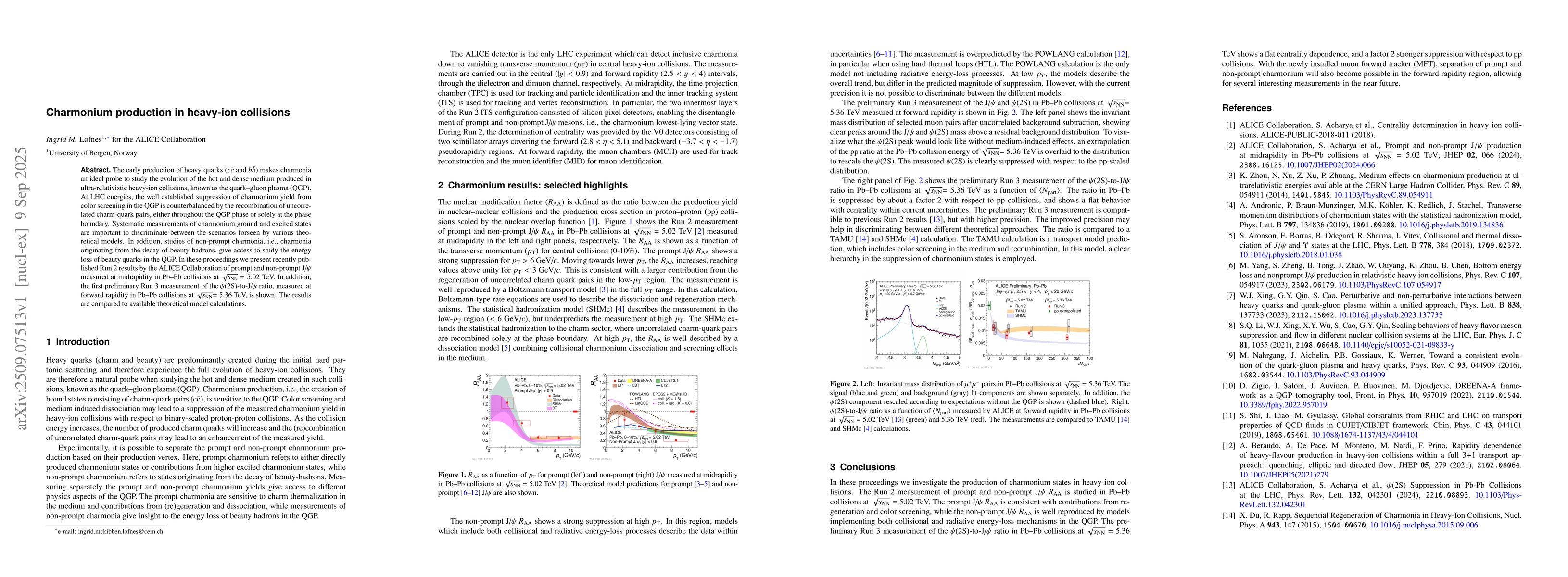 Thumbnail for Proceedngs of Charmonium production in heavy-ion collisions, Quark
  Matter 2025