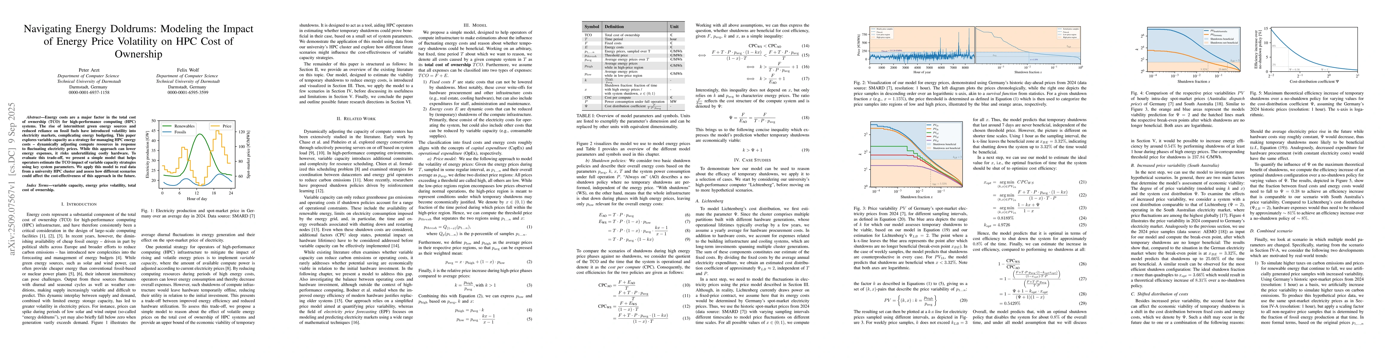 Thumbnail for Navigating Energy Doldrums: Modeling the Impact of Energy Price
  Volatility on HPC Cost of Ownership