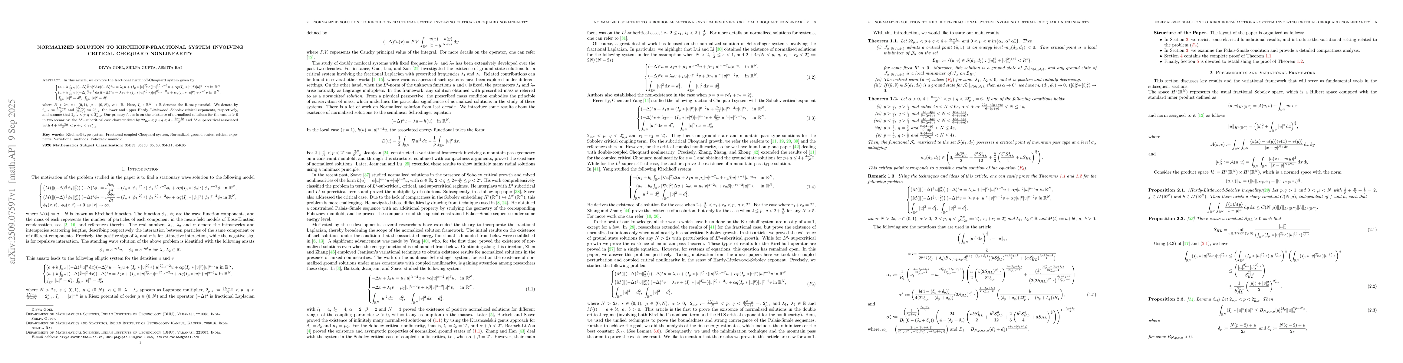 Thumbnail for Normalized solution to Kirchhoff-fractional system involving critical
  Choquard nonlinearity